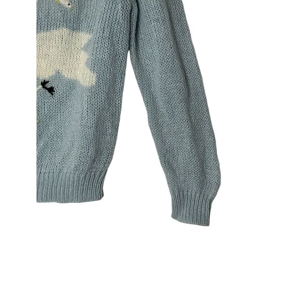 Vintage Ades Of California Women's Sweater XL Birds Cloud Beach Outdoor Y2K Blue - Picture 8 of 10